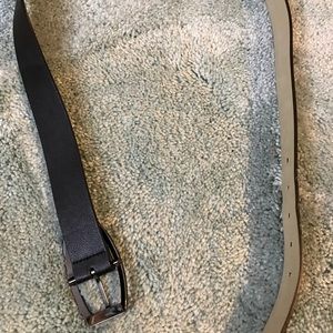 XL faux leather black belt. EUC. Silver buckle.
